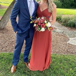 Bella bridesmaids auburn moon dress